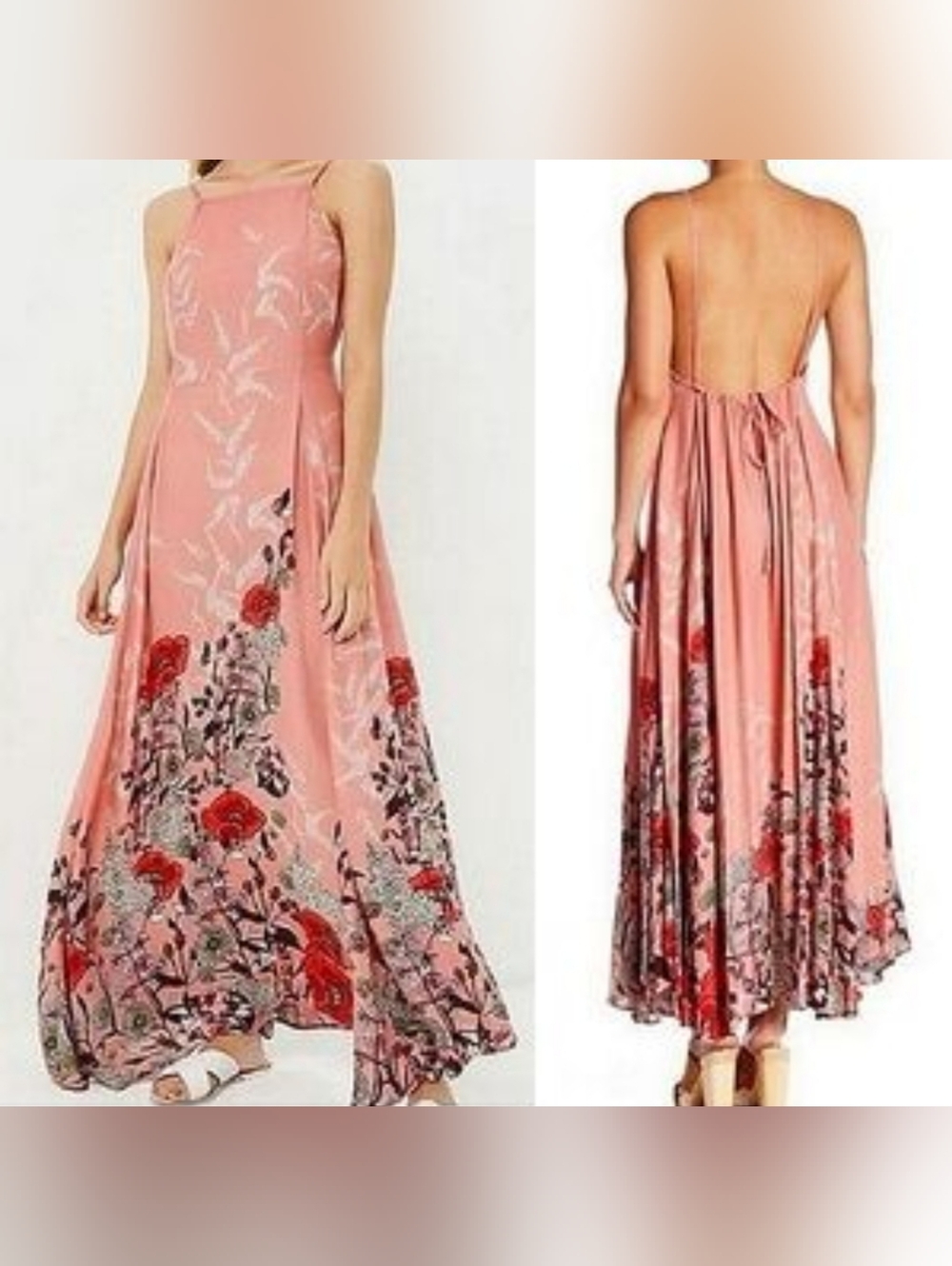 Intimately Free People Embrace It Backless Pink Floral Maxi Dress / Size M